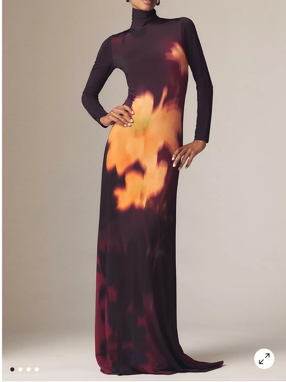 Sisters. Nova Long-Sleeve High-Neck Stretch Jersey Maxi Dress